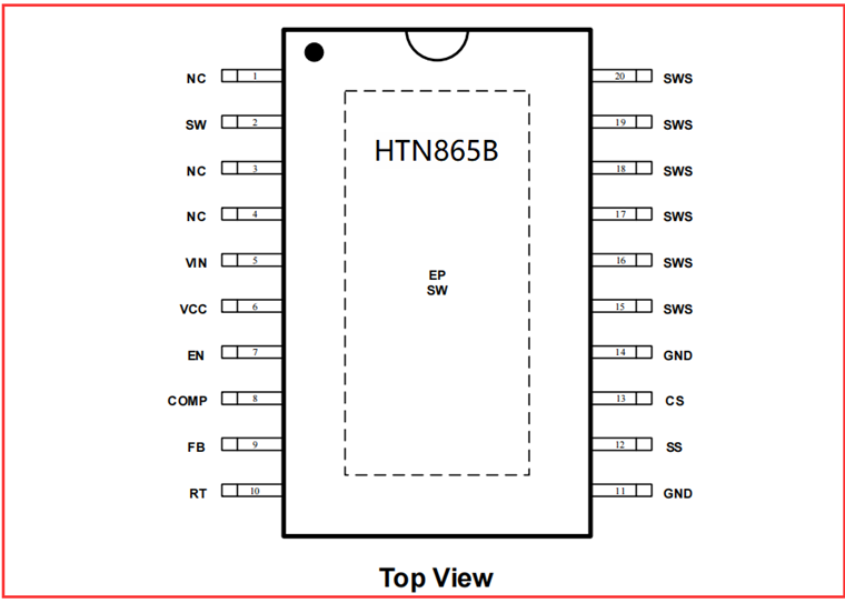 HTN865B   150W大功率內置MOS升壓芯片方案
